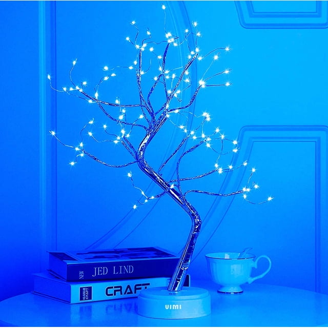 Lámpara De Mesa De Noche Árbol Bonsái De 108 Luz Led Con Botón Táctil