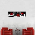 thumbnail image 4 of 3 Pcs Modern Canvas Painting Black and White Red Rose Canvas Art Rose and Piano Keyboard Wall Art Music Decorations Flower Picture on Canvas for Home Decor Giclee Framed Artwork for Wall, 4 of 6