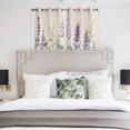 thumbnail image 4 of Purple Lavender Kitchen Curtains Short 54 Inch Length, Botanical Blossom Motif Leaves Spring Grommet Top Bedroom Living Room Curtains, Light Filtering Cafe Curtain Drapes 2 Panels Set 84''x54'', 4 of 9