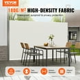 thumbnail image 2 of VEVOR Retractable Side Awning, 71''x 138'' Outdoor Privacy Screen, 180g Polyester Water-proof Retractable Patio Screen, UV 30+ Room Divider Wind Screen for Patio, Backyard, Balcony, Beige, 2 of 9