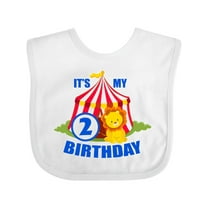 Inktastic Its My Birthday Circus Tent with Lion 2 Years Old Boys or Girls Baby Bib
