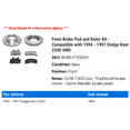 thumbnail image 2 of Front Brake Pad and Rotor Kit - Compatible with 1994 - 1997 Dodge Ram 2500 4WD 1995 1996, 2 of 2