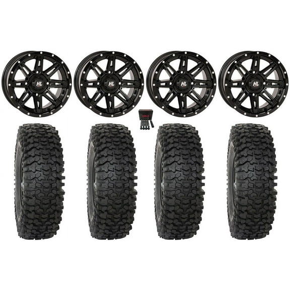 High Lifter HL22 14" Wheels Black 32" RC500 Tires Can-Am Maverick X3 / Honda Pioneer 1000 / Talon
