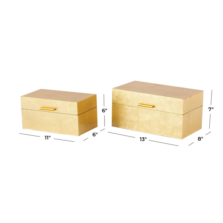 CosmoLiving by Cosmopolitan Gold Wooden Decorative Box with