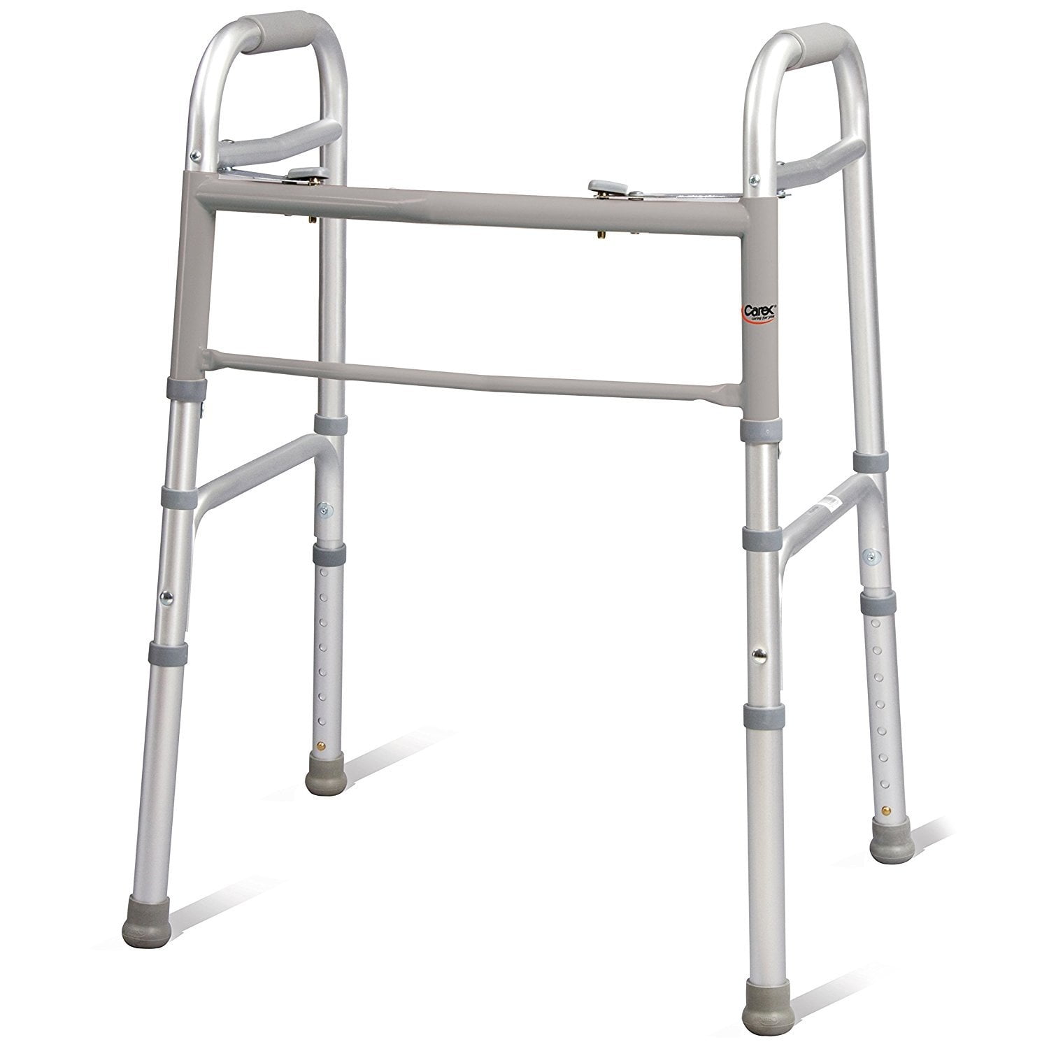 Carex Folding Walker for Seniors, Adult Walker, Portable Medical Walker with Adjustable Height, 30-37 Inches