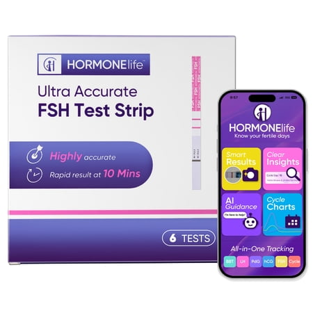 HORMONElife Semi-Quantitative FSH Test Strips, At-Home Menopause and Fertility Hormone Test Kit, 12 Count