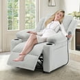 thumbnail image 3 of Andeworld 21" Recliner Chairs with Heat and Massage,Lazy Boy Recliner Chair for Adults,Recliner Sofa chairs with Cup Holder and Side Pocket for Living Rooms, Bedrooms, and Nurseries(Beige), 3 of 10