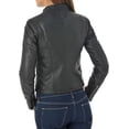 thumbnail image 2 of Womens Genuine Lambskin Leather Jacket Motorcycle Biker Leather Jacket W045, 2 of 3