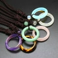 thumbnail image 2 of Natural Round Ring Bead Necklace Crystal Chakra Jewelry Stone Gemstone Pendant, 2 of 4