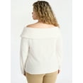 thumbnail image 3 of Terra & Sky Women’s Plus Off The Shoulder Eyelash Chenille Top, Sizes 0X-5X, 3 of 5