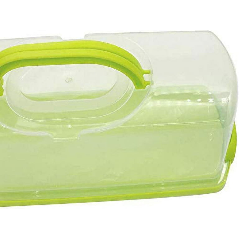 Portable Rectangular Loaf Bread Container with Transparent Lid Cake Storage  Box with Handle Plastic Organizer for Kitchen