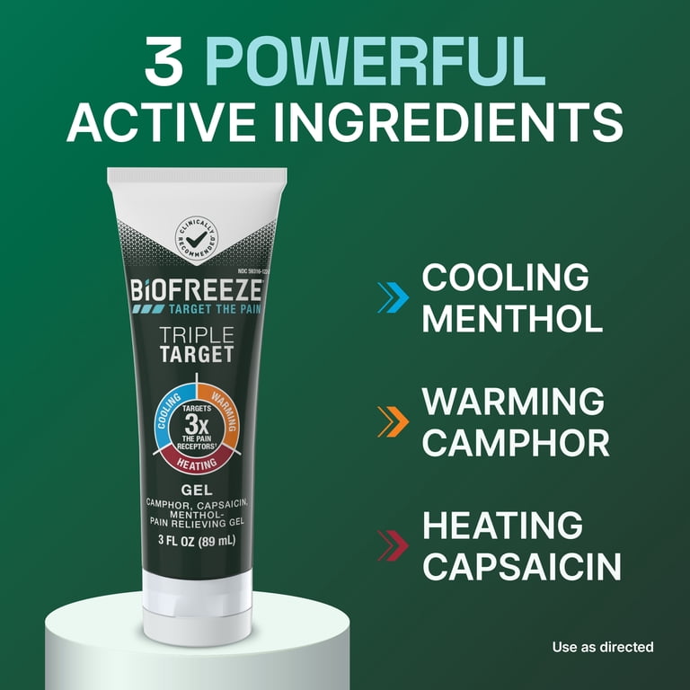 Biofreeze Triple Target Muscle & Arthritis Pain Relief Gel with