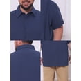 thumbnail image 7 of DARING DIVA Men's Big Tall Summer Casual Short Sleeve Button Down Shirts XL Dark Blue, 7 of 7