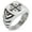 Silver, variant on Stainless Steel Jerusalem Cross Chevron Pattern Biker Style Polished Ring
