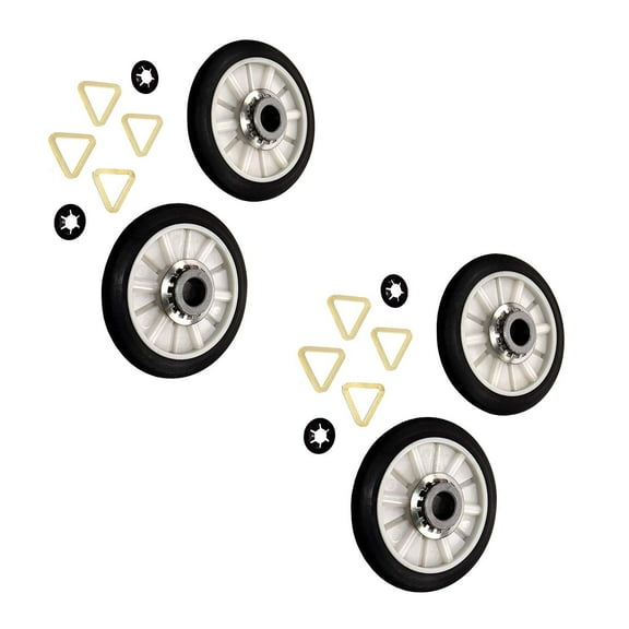 HQRP 2-Pack Dryer Drum Support Roller Kit Replacement for HED4300TQ0 HED4400TQ0 HGD4300TQ0 HGD4400TQ0