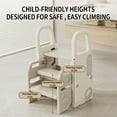 thumbnail image 5 of UNICOO® 2-in-1 Step & Stool | Storable Step Stool for Toddlers | Foldable Adjustable 2-3 Helper Steps for Kids with Anti-Slip & Space-Saving Design | Bathroom Sink, Potty, Toilet (Gray & White), 5 of 8