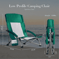 thumbnail image 3 of Blazezo Low Beach Chair for Adults, Folding Camping Chair with Breathable Mesh Back, Padded Armrests, Extra Wide Seat, Cup Holder & Storage Pocket, Lightweight for Camping, Picnic, 3 of 8