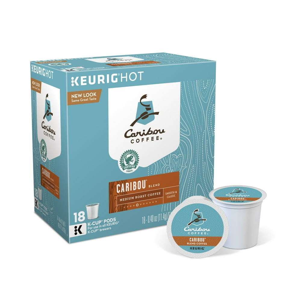 Caribou Coffee Caribou Blend KCup Pods, Medium Roast, 18 Count for