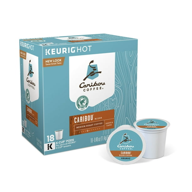 Caribou Coffee Caribou Blend KCup Pods, Medium Roast, 18 Count for