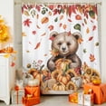 thumbnail image 4 of Shower Curtain 36"W x 78"L Cute Bear Fall Thanksgiving Pumpkins Sunflowers Fabric Shower Curtains Set with Hooks Water Repellent Bathroom Curtains Machine Washable Bathroom Accessories, 4 of 6