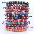 thumbnail image 2 of PAMTIER Unisex Handmade Braided Twisted Pleated Tasseled Irregular Boho Jewelry Surfer String Rope LGBT Gay Rainbow Pride Cuff Bracelets Style 18, 2 of 6