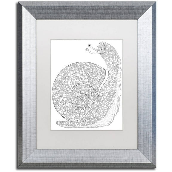 Trademark Fine Art "Animals 22" Canvas Art by Hello Angel, White Matte, Silver Frame