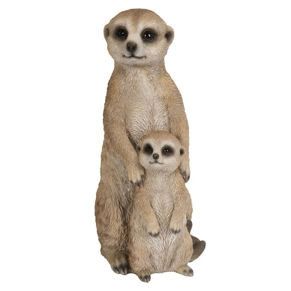 Hi-Line Gifts 10" Mother and Baby Meerkat Outdoor Garden Statue