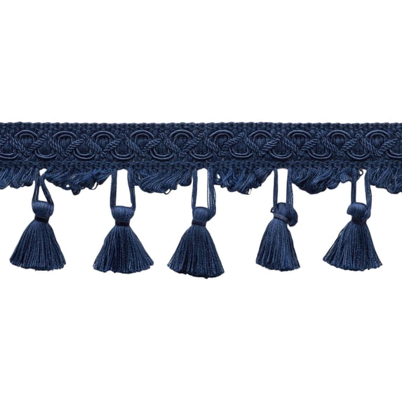 24 Yard Package - 2.5 Inch Dark Navy Blue Tassel Fringe Trim / Basic Trim Collection / Style# TFEMP3 (21910) / Color: Evening Sky - J3 (72 Ft / 21.9 Meters)