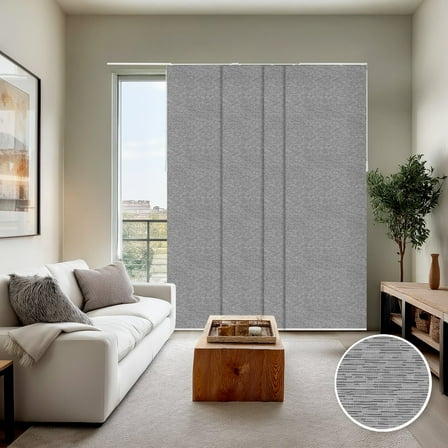 CHICOLOGY Chalk Grey Privacy & Light Filtering Adjustable Sliding Panels 80 in. W x 96 in L