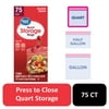 Great Value Fresh Seal Double Zipper Storage Bags, Quart, 75 Count