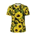 thumbnail image 5 of Wukai Sunflowers In Vintage Print Men's Short-Sleeved Mesh T-Shirt,Quick-Dry Short Sleeve Workout T-Shirt-, 5 of 8