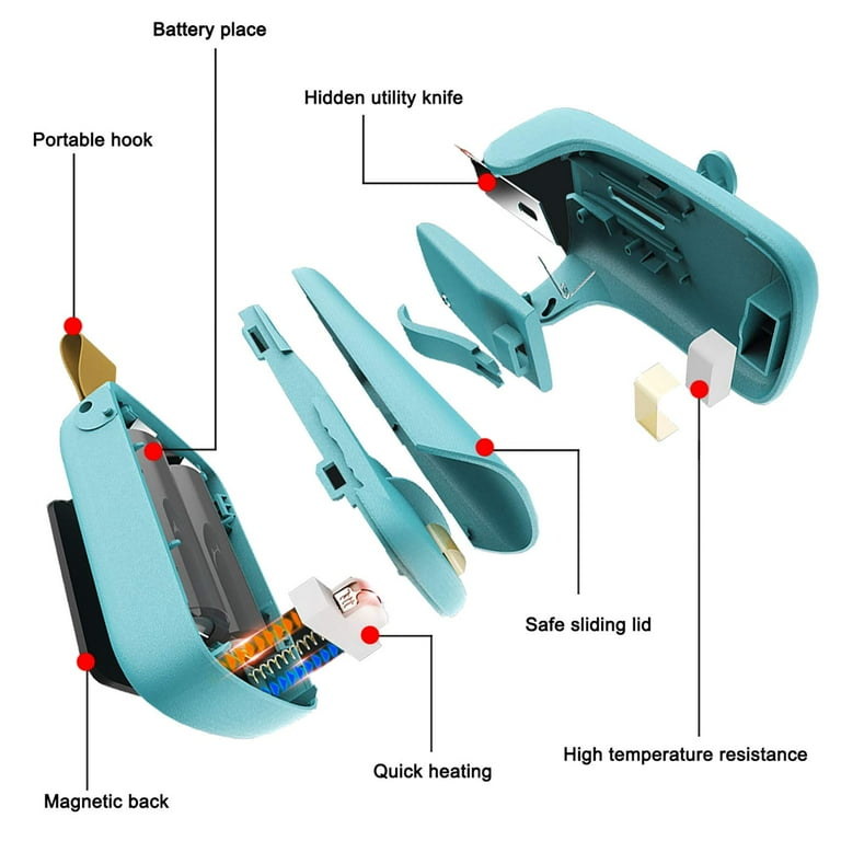 EZCO Bag Sealer Mini, Handheld Bag Heat Vacuum Sealer, 2 in 1 Heat Sealer &  Cutter Portable Bag Resealer Machine for Plastic Bags Storage Food Snack  Cookies Fresh (Battery Included) Green