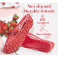 thumbnail image 4 of LUCKY STEP Jelly Mesh Ballet Flats Casual Comfort Clear Breathable Sandals,Red,Womens, 4 of 10
