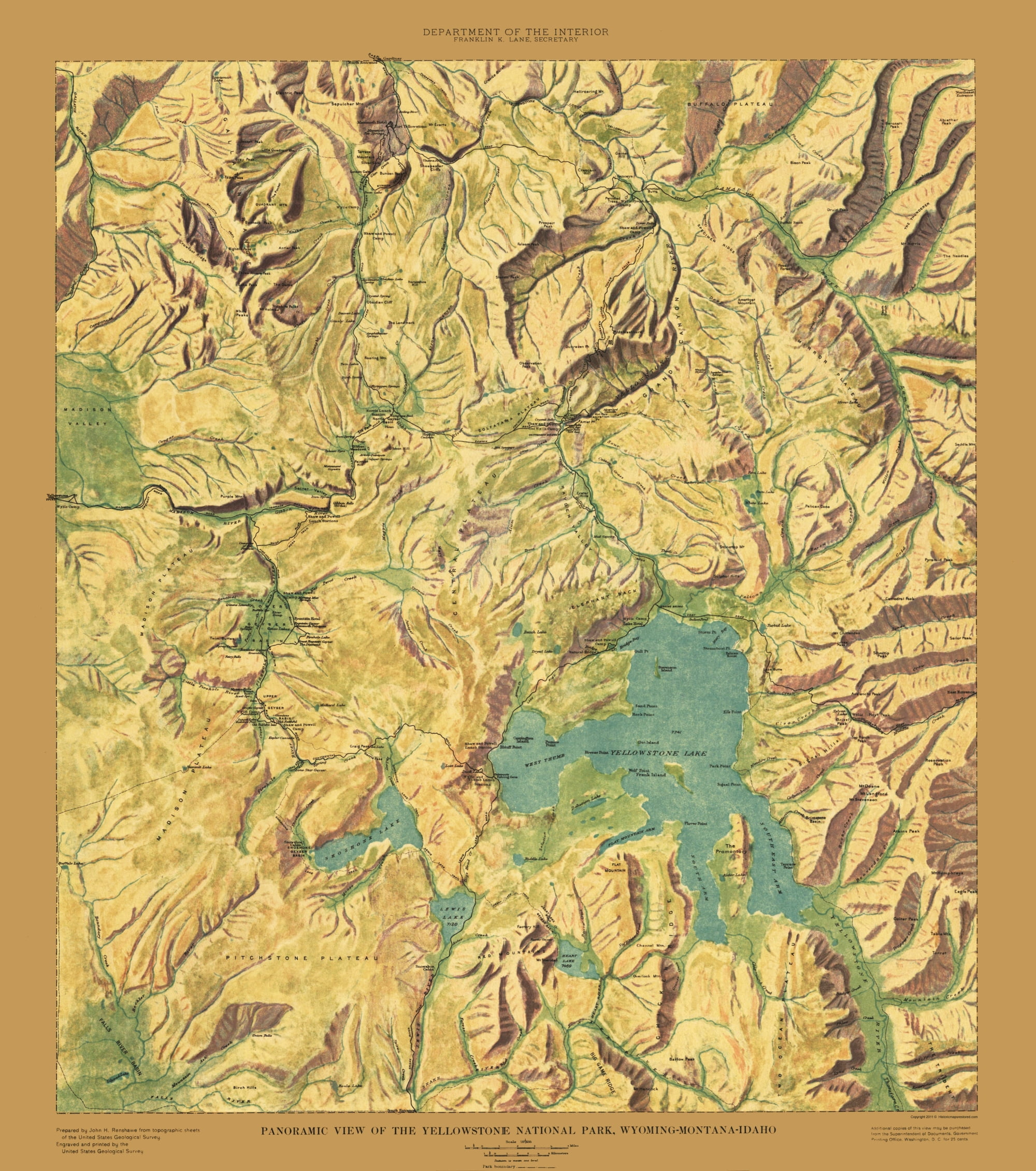 Topographic Map Of Yellowstone  sites.unimi.it
