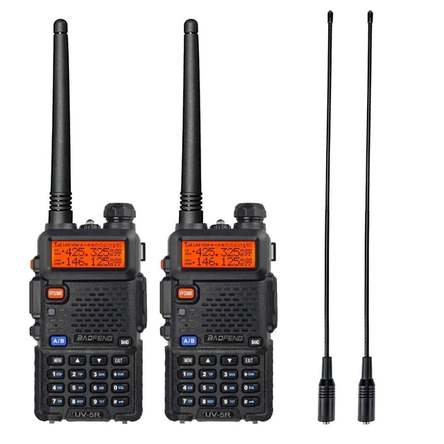 Walkie Talkie BAOFENG UV-5R radioaficionado portátil de largo alcance, paquete de 2
