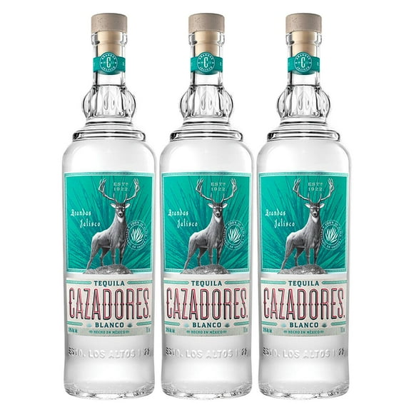 Paquete de 3 Tequila Cazadores Blanco 700 ml