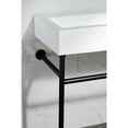 thumbnail image 4 of Kingston Brass VPB3917H0ST New Haven 39" Porcelain Console Sink with Stainless Steel Legs, White/Matte Black, 4 of 8