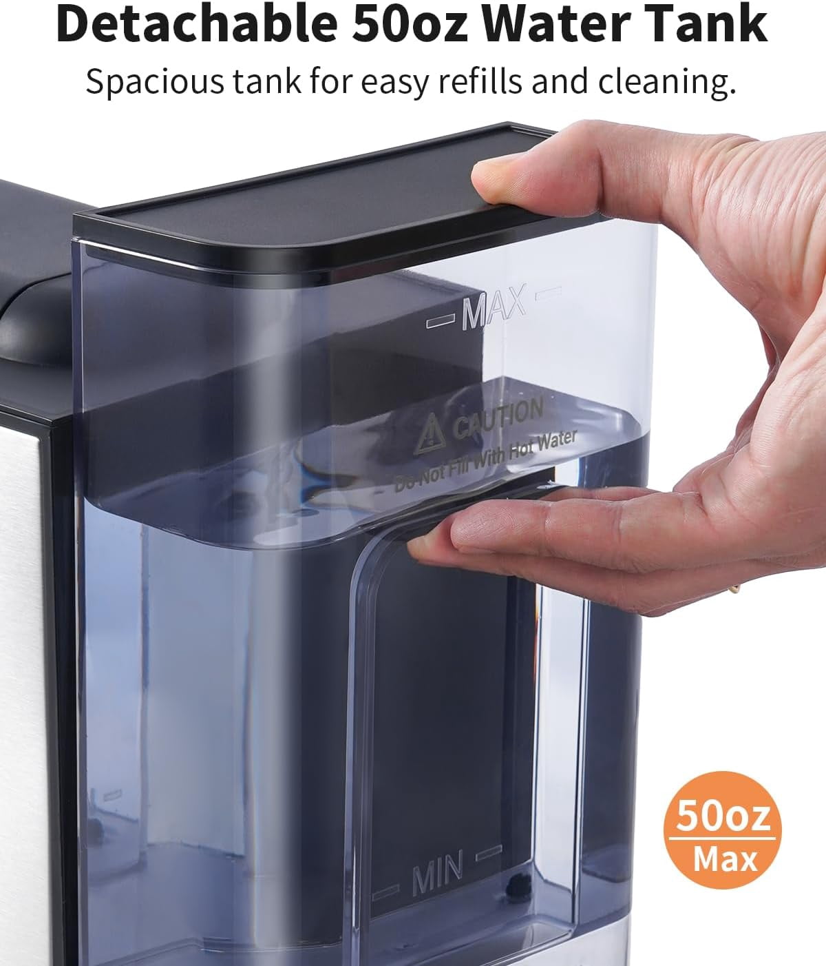 Hot  Iced Coffee Maker with Bold Setting, Single Serve Coffee Maker for K Cup and Grounds, 6-14 oz Brew Sizes, 50 oz Removable Water Tank, One Cup Coffee Machine, Black