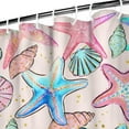 thumbnail image 3 of Ocean Theme Starfish Shower Curtain Liner - Marine Life Water Resistant Fabric, Washable Tropical Bathroom Decor for Coastal Homes,72x72in, 3 of 5