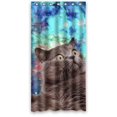 thumbnail image 1 of Cortina de ducha ABPHQTO Gato Espacial con Ojos Azules 90x180 cm, 1 of 2