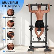 Evitormill Pull Up Bar Power Tower Dip Bar Station 660LBS Dip Stand Multi-Function Home Strength Training Fitness Workout Station for Home Gym