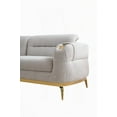 thumbnail image 4 of Modern Gray 3PC Living Room Set (Sofa + Loveseat + Chair) with Wood and Gold Accents (220×80×75cm), 4 of 21