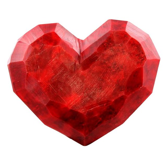 Benzara BM229882 Stéatite à Facettes Coeur Accent Décor&44; Rouge - Grand