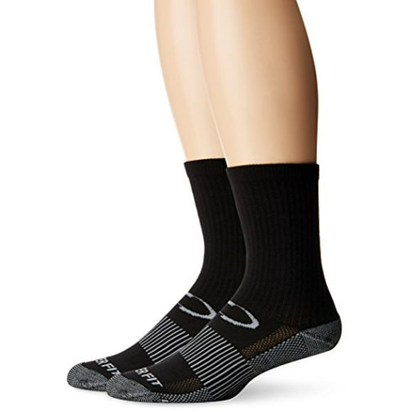 Copper Fit Chaussettes de Sport Unisexes-Adultes-2 Pack, Noir, Grand/très Grand