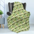 thumbnail image 4 of Abstract Soft Flannel Fleece Throw Blanket, Continuous Random Dots Brush Strokes on Pastel Background Pattern, Cozy Plush for Indoor and Outdoor Use, 70" x 90", Pastel Green Multicolor, by Ambesonne, 4 of 5