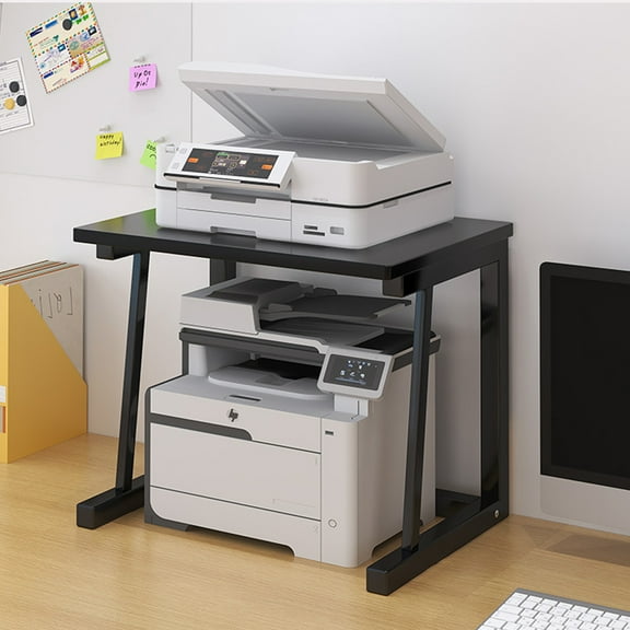 2-Tier Desktop Printer Stand, Rectangular Computer Monitor Riser Desk Stand Desk Paper Organzier Countertop Organizer Shelf for Home Office Small Space