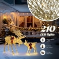 thumbnail image 3 of VINGLI Reindeer Christmas Decorations Outdoor Lighted Deer Set w/Pre-lit 180 LED Lights, Weather Proof Yard Decor Moose Family Set with Ground Stakes-Gold, 3 of 7