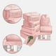 thumbnail image 5 of Set de cubo de embalaje de 8 piezas - Organizadores de equipaje de viaje con bolsa para zapatos - Bolsitas de poliéster para ropa y artículos de aseo - Azul cielo y azul marino, 5 of 6