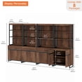 thumbnail image 3 of WAMPAT 4-Piece Modern 72" Tall Library Bookcases with Metal Base & Adjustable Shelves, Wood Bookshelves with Storage Cabinet & Open Shelves for Home Office & Living Room, Brown, 3 of 7
