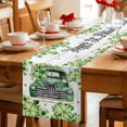 thumbnail image 5 of St. Patrick's Day Table Runner - 70 Inch Long Green Truck Clovers Floral Butterfly Wood Cotton and Linen Blended Dress Scarves Farmhouse Table Runner for Kitchen Dining, Coffee Table, 13" x 70", 5 of 8